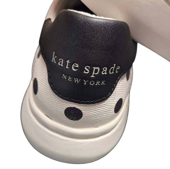Kate Spade White and Black Polka Dot Sneakers 8B - Picture 4 of 10